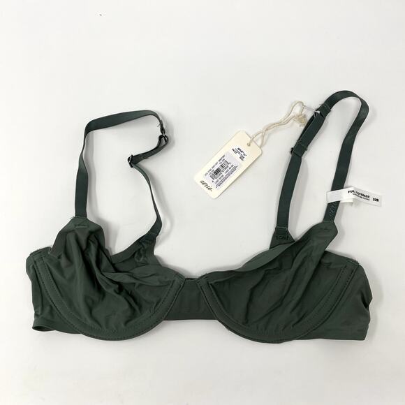 NEW Aerie Smoothez Olive Green Full Coverage Unlined Underwire Bra 32B - Picture 1 of 3